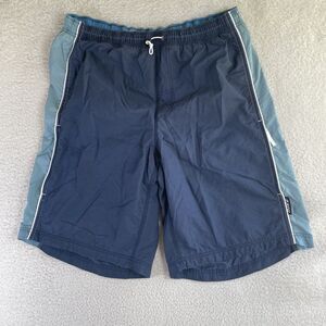 Nike Swim Trunks Shorts Mens Large Elastic Waistband Mesh Lined Zip Pocket Blue
